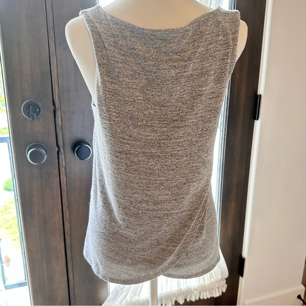 Banana Republic Grey Knit Wrap Back Sleeveless Tank Top Size Small